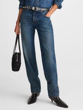 Madewell The Dean Easy Straight Jean in Greendale Wash